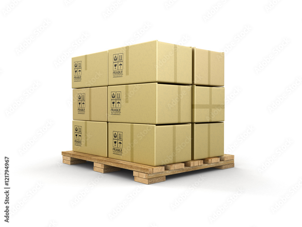 Many packages. Image with clipping path Many packages. Image with clipping path