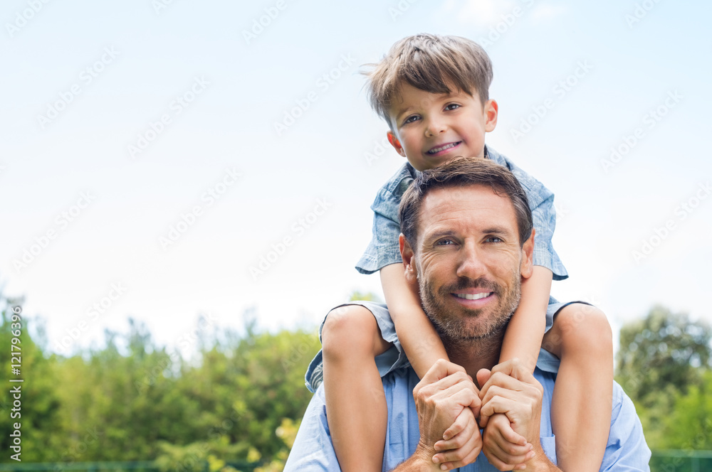 Father giving piggyback ride
