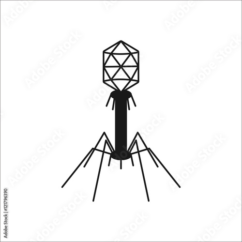 Complex Bacteria virus sign silhouette icon on background