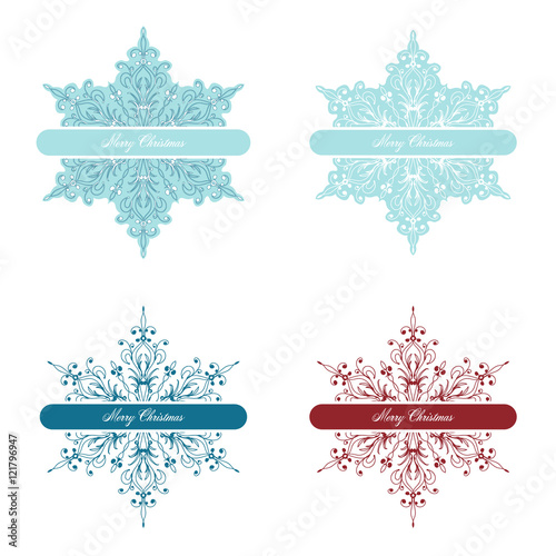 Set of vector snowflakes for christmas background