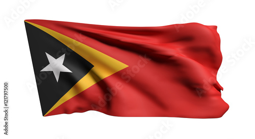 Democratic Republic of Timor-Leste flag waving