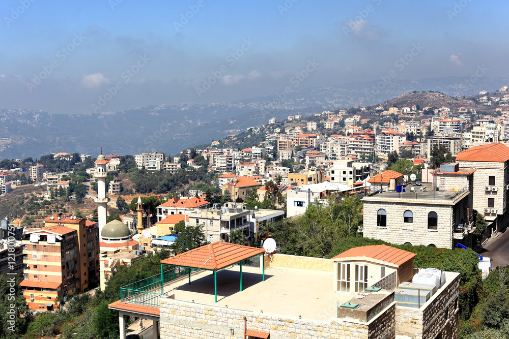 Panoramic view of Aley, Lebanon