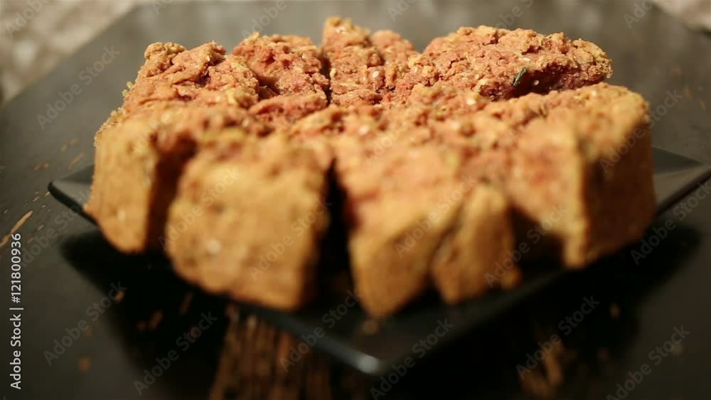 oatmeal pie on a black plate on a black table oatmeal pie on a black plate on a black table