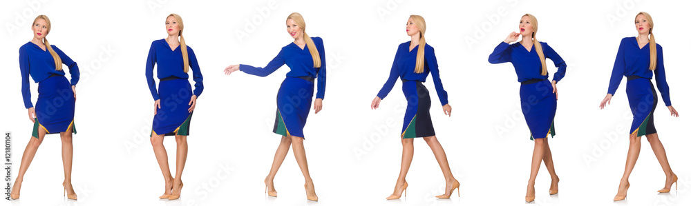 Composite photo of woman in various poses Composite photo of woman in various poses