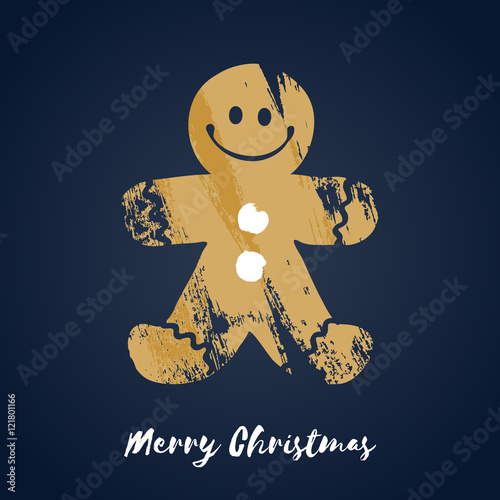Colorful christmas gingerbread man cookie icon.