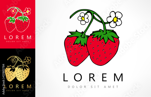 strawberry vector logo