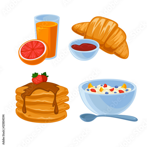 Vector breakfast food set