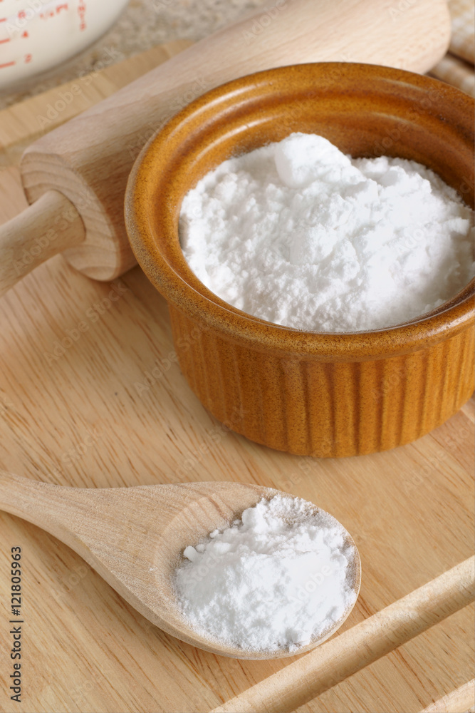 Baking Soda or Sodium bicarbonate used in baking as a leavening agent
