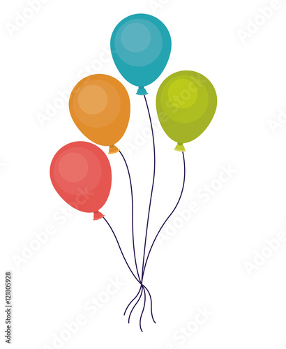 Balloon icon. Party festival and carnival theme. Colorful design. Vector illustration
