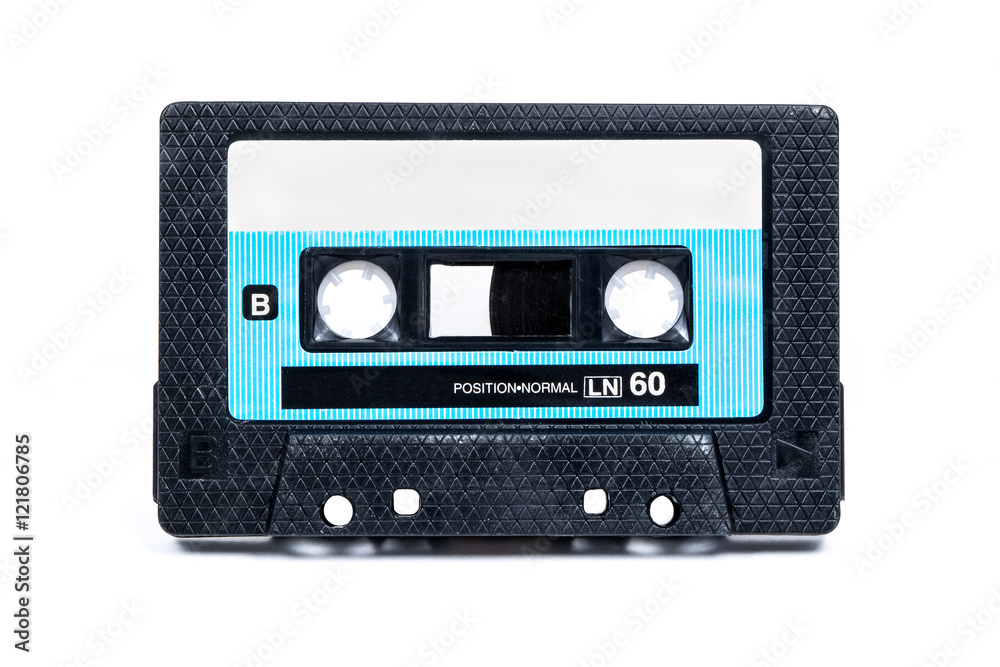 Fototapeta premium Audio compact cassete isolated on white background.
