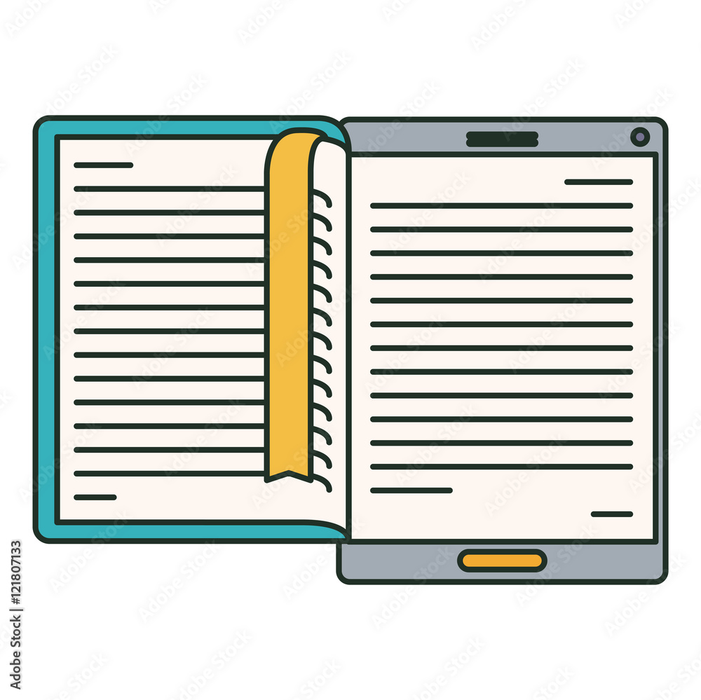 Ebook and tablet icon. elearning reading and technology theme. Isolated design. Vector illustration Ebook and tablet icon. elearning reading and technology theme. Isolated design. Vector illustration