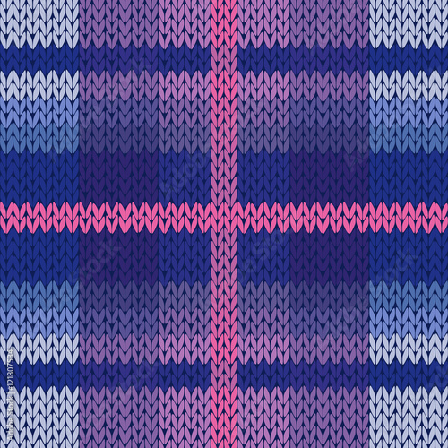 Seamless knitted pattern in various colors