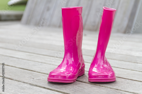 bright pink rubber boots gardening boots