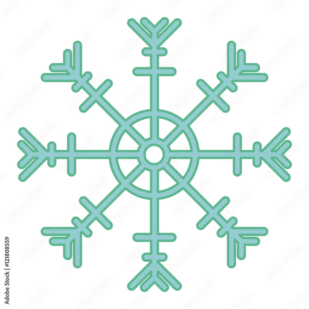 Snowflake icon. Merry Christmas season and decoration theme. Isolated design. Vector illustration
