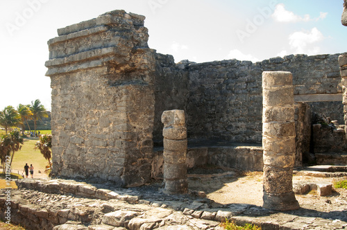 ruin of Mayan pyramid, Tulum, Mexico