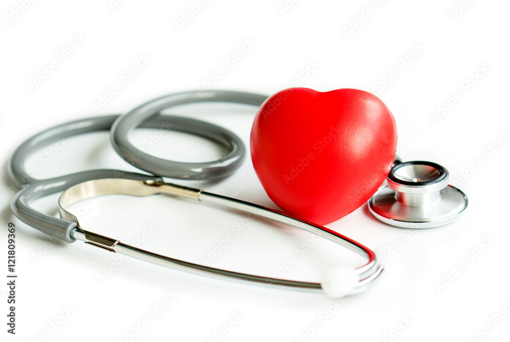 A heart with a stethoscope lying A heart with a stethoscope lying