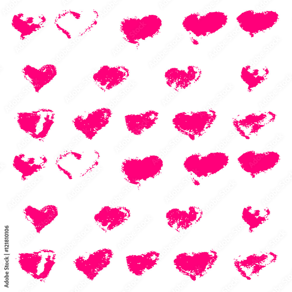 Red hearts - seamless vector pattern