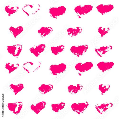 Red hearts - seamless vector pattern