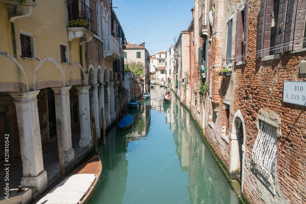 A backwater canal in Venice, Italy