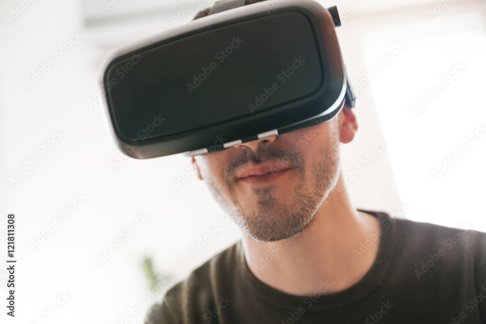 Young Man Using VR