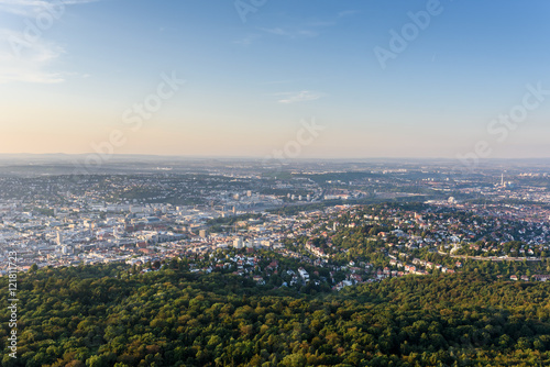 View to Stuttgart city in Germany - beautiful landscape in the summer