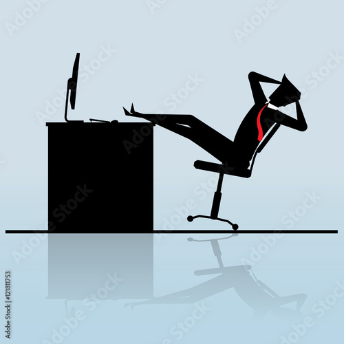 Businessman put his feet up on the table, Business Concept, vector