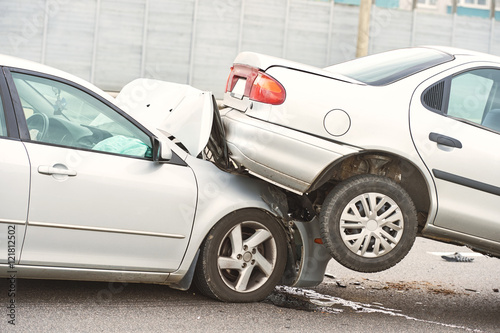 Car crash accident on street