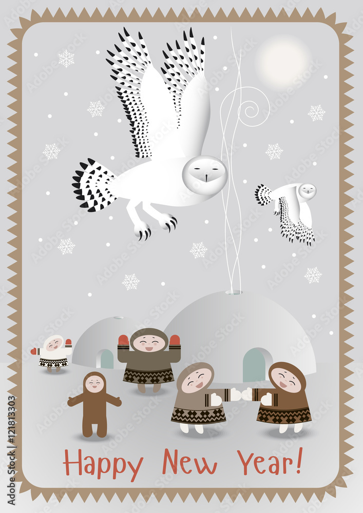 Fototapeta premium North Pole postcard