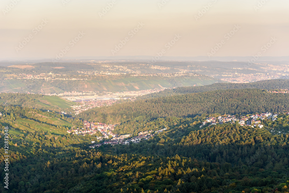 View to the Neckar Valley  at Frauenkopf, Hedelfingen and Obertuerkheim