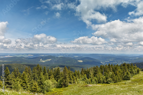 .Beautiful panoramic view of the mountains of the Black Forest .Germany.