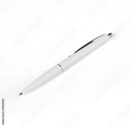 White pen on a white background.