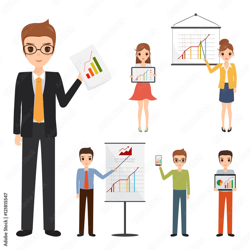 Business people with a graph.