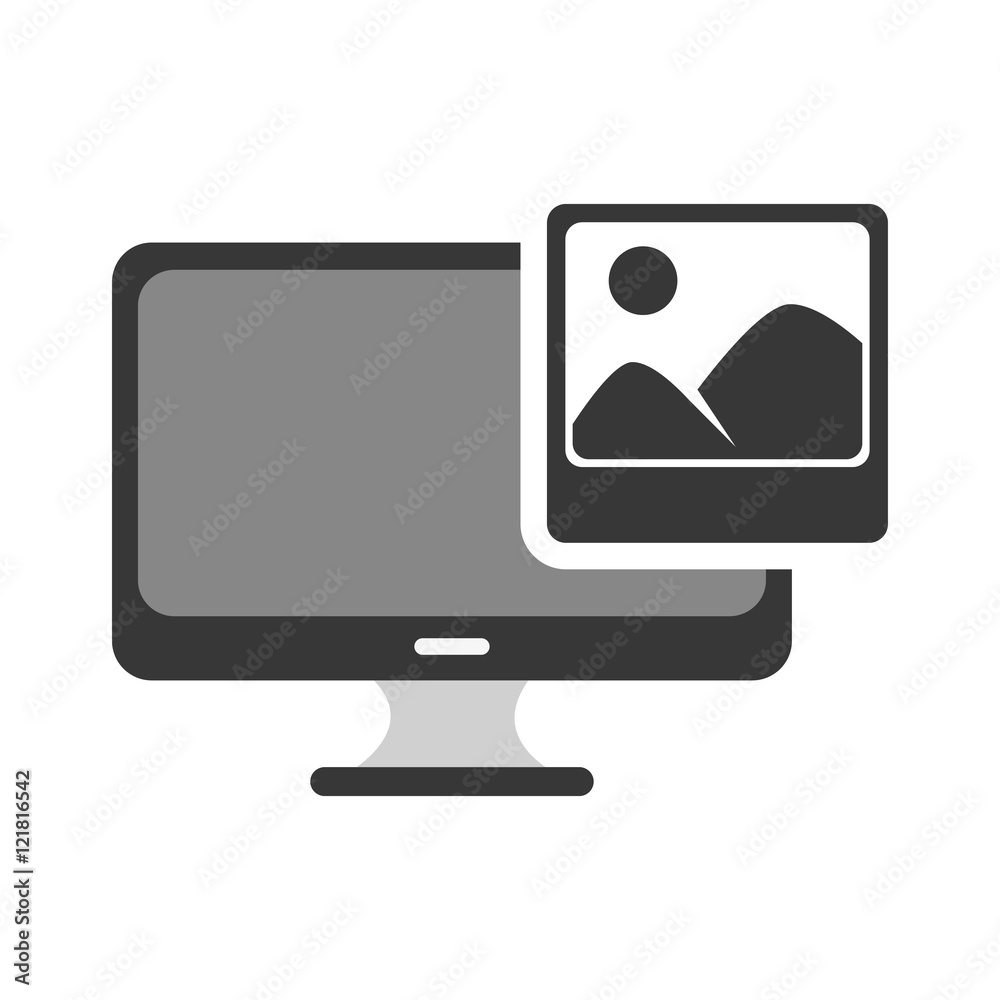 screen monitor computer technology device with picture icon. vector illustration screen monitor computer technology device with picture icon. vector illustration