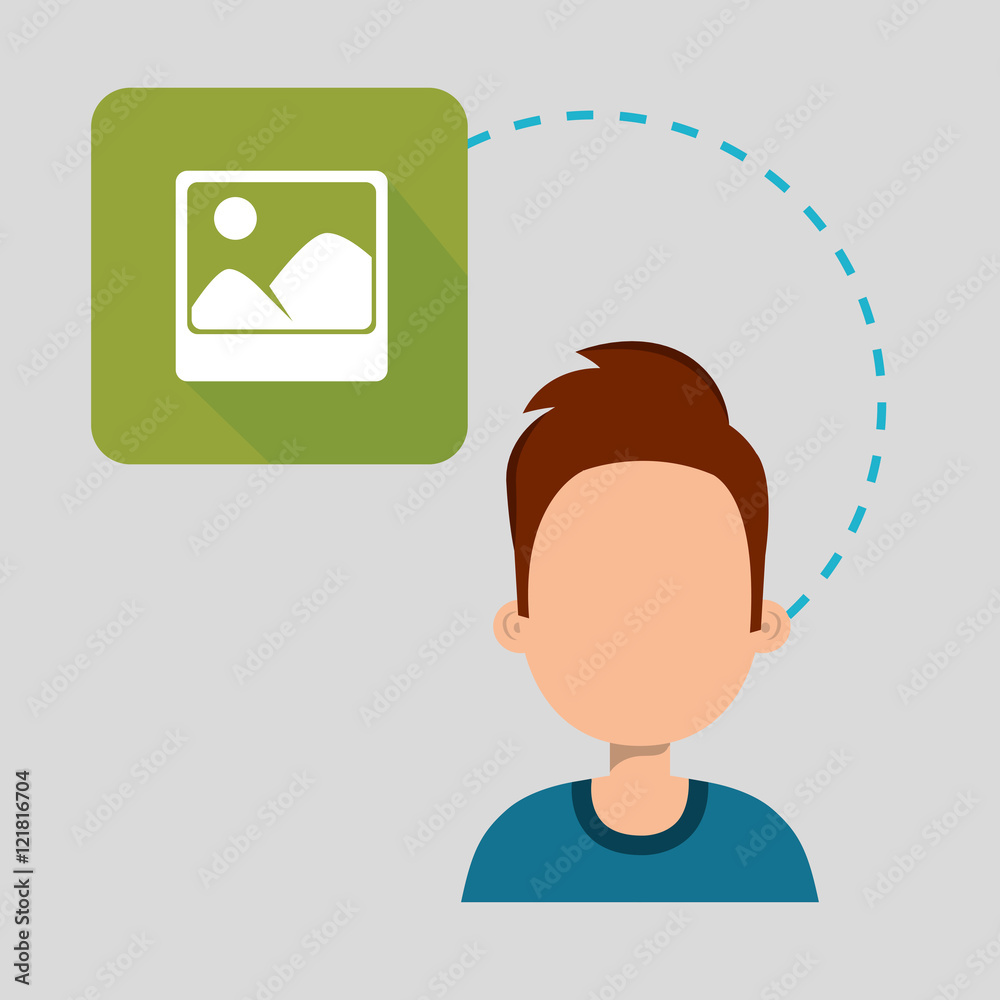 avatar man cartoon with picture icon. vector illustration avatar man cartoon with picture icon. vector illustration