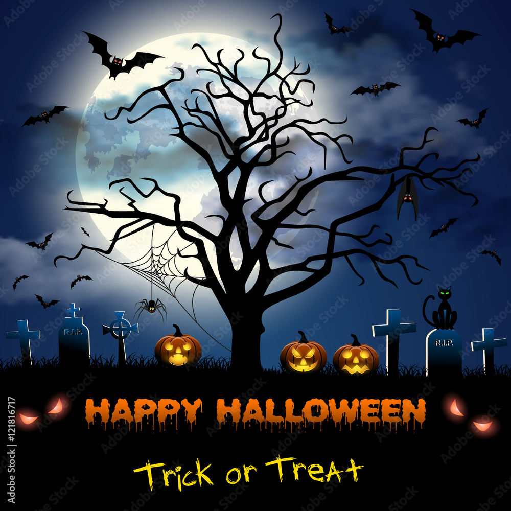 Spooky card for Halloween.