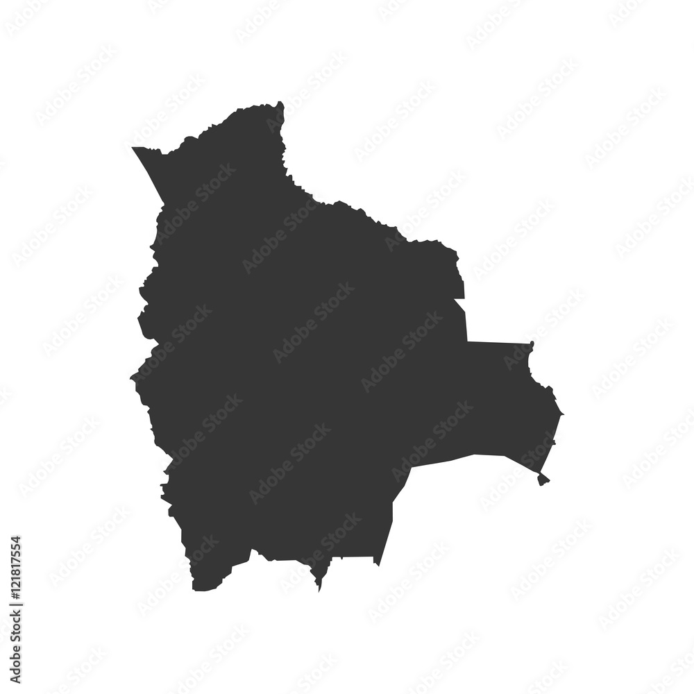 Bolivia map silhouette illustration