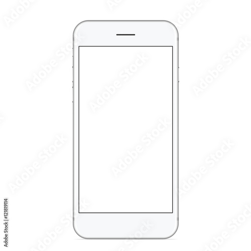 vector, mockup phone white color front view on white background
