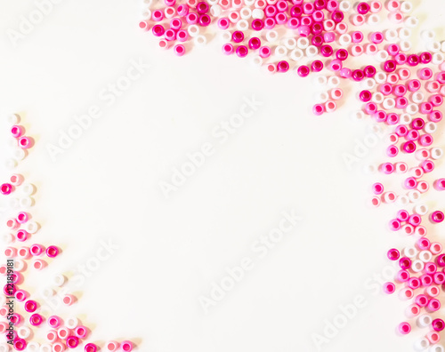 decorative frame from beads background © shintartanya