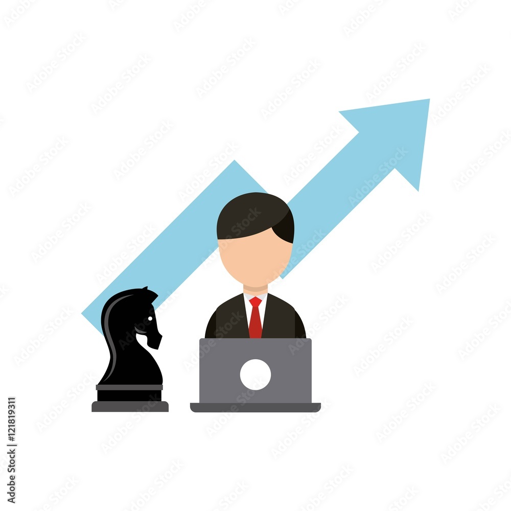 chess horse strategy business vector illustration design
