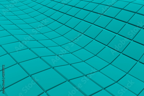 Wavy surface made of cubes  abstract background  3d render illustration