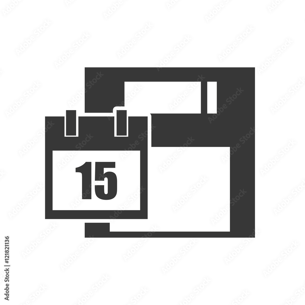 data diskette retro device with calendar icon silhouette. vector illustration