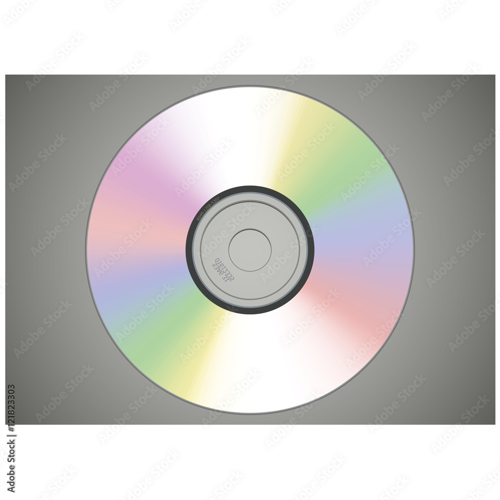 Realistic CD or DVD disk front view isolated Realistic CD or DVD disk front view isolated