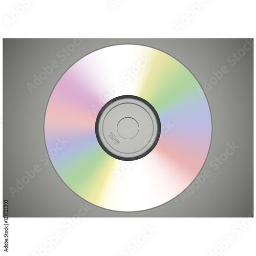 Realistic CD or DVD disk front view isolated