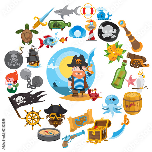 Round composition pirate theme