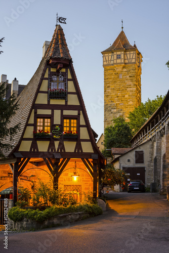 Germany, Rothenburg ob der Tauber, view to Gerlachschmiede and Roeder Tower in the background photo