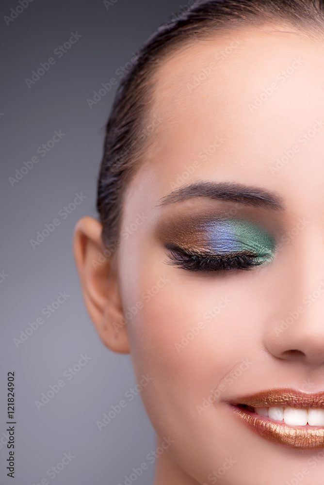 Beautiful woman in make up concept