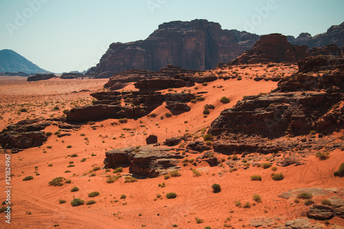 Wallpaper Mural Wadi Rum desert landscape,red sand, Jordan Middle East. UNESCO World Heritage. Adventure exotic concept. Torontodigital.ca