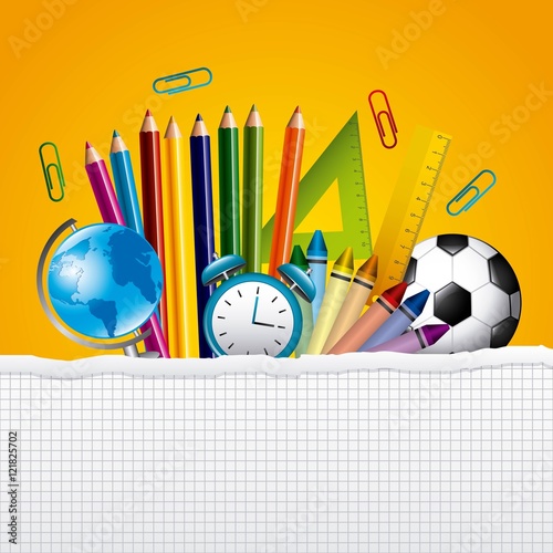 back to school set supplies vector illustration design