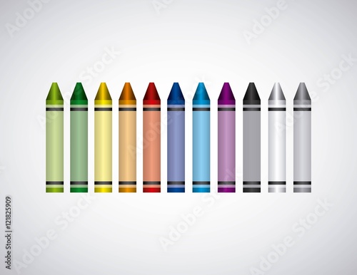 set colors crayons icon vector illustration design
