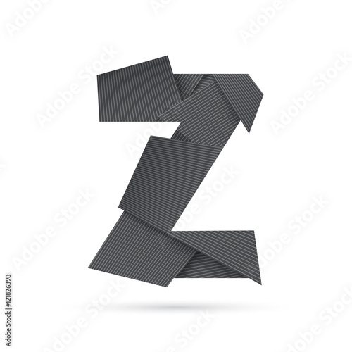 Paper cut alphabet. Letter "Z" illustration. Eps10 vector.